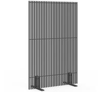 IDMarket - Paravent extérieur ajouré Claustra décoratif 120 x 180 cm persiennes Verticales métal Gris Anthracite