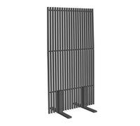 IDMarket - Paravent extérieur ajouré Claustra décoratif 80 x 150 cm | Avec persiennes verticales, métal gris anthracite