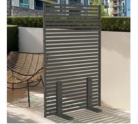 IDMARKET Paravent extérieur ajouré claustra décoratif 80 x 150 cm persiennes horizontales métal gris anthracite