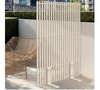 IDMARKET Paravent extérieur ajouré claustra décoratif 80 x 150 cm persiennes verticales métal beige