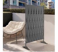 IDMARKET Paravent extérieur claustra décoratif 80 x 150 cm sangles et métal gris anthracite