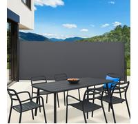 IDMARKET Paravent extérieur rétractable 200 x 400 CM gris anthracite store latéral