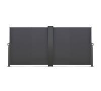 IDMarket - Paravent extérieur rétractable Double 160 x 800 CM Gris Anthracite Store latéral