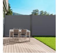 IDMARKET Paravent extérieur rétractable double 180 x 800 CM gris anthracite store latéral