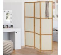 IDMARKET Paravent intérieur bois et tissu beige