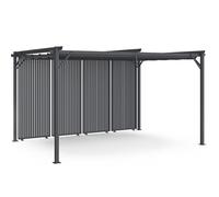 IDMARKET Pergola édition collector persiennes verticales toit rétractable 3x4 M 4 pans modulables gris anthracite