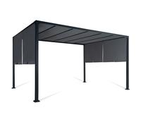 IDMarket - Pergola coulissante 2 pans 3x4 M belvédère de jardin toile gris anthracite