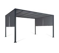 IDMarket - Pergola coulissante 2 pans 3x4 M belvédère de jardin toile gris anthracite