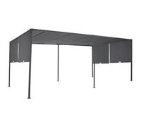 IDMarket - Pergola coulissante 2 pans 3x6 M belvédère de Jardin Toile Gris Anthracite