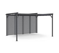 IDMarket - Pergola édition Collector persienne Toit rétractable 3x4M 4 pans modulables Gris Anthracite
