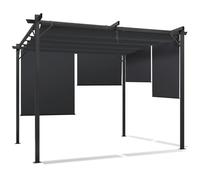 IDMarket - Pergola édition spéciale Toit rétractable 3x3 M et 4 Stores Gris Anthracite