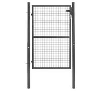 IDMarket - Portillon de jardin 105 x 125 cm en acier gris anthracite avec serrure et poignée