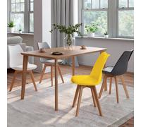 IDMarket - Lot de 4 chaises de salle à manger SARA scandinaves gris foncé/gris clair/blanc/jaune