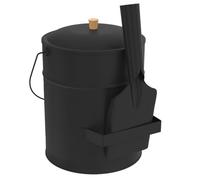 IDMarket - Seau à Cendres 15 L avec Pelle et Couvercle
