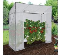 IDMarket - Serre de jardin blanche toutes saisons avec fenêtre et porte zippée