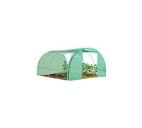 IDMarket - Serre de Jardin Tunnel 12m² 4 x 3 x 2 m Acier galvanisé + bâche Anti-UV avec Porte et fenêtres Zebra Verte Toutes Saisons