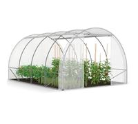 IDMarket - Serre Tunnel de Jardin 4 Saisons 12M² Blanche Gamme maraîchère Zebra 4x3M
