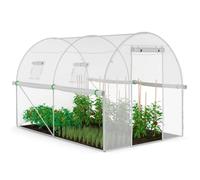 IDMarket - Serre de Jardin Tunnel 6m² 3 x 2 x 2 m Acier galvanisé + bâche Anti-UV avec Porte et fenêtres Roma Blanche Toutes Saisons
