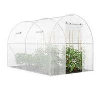 IDMarket – Serre tunnel de jardin Roma 3 x 2 m 6 m² acier galvanisé bâche anti-UV blanche
