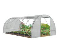 IDMarket Serre Tunnel de Jardin 18m2 4 Saisons Blanche Acier Galvanisé 6x3x2m