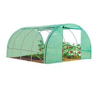 IDMarket - Serre Tunnel de Jardin 4 Saisons 12M² Verte Gamme maraîchère Zebra 4x3M