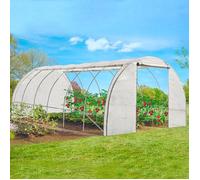 IDMARKET Serre tunnel de jardin 4 saisons 18M² blanche gamme maraîchère CRIMÉE 6x3M