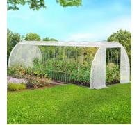 IDMarket – Serre tunnel de jardin 4 saisons 24 m² 8x3 m Blanche – Gamme maraîchère des Andes