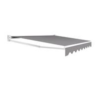 IDMarket - Store banne manuel 3,80 x 3 m Gris anthracite / Blanc