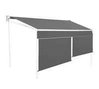 IDMarket - Store banne manuel 4 x 3 m Gris anthracite lambrequin H.1,50 m