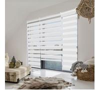 IDMARKET Store enrouleur zébré jour nuit 60 x 230 cm blanc