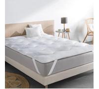 IDMARKET Surmatelas 140x190 CM EDA épais et moelleux surpiqûres vagues 600 gr