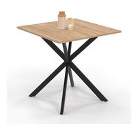 IDMARKET Table à manger carrée ALIX 4 personnes pied araignée bois et noir 80 cm