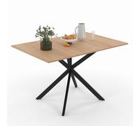 IDMarket - Table à Manger Extensible carrée Alix 80-120 cm Pied araignée | Coloris bois et noir, capacité 4-6 personnes