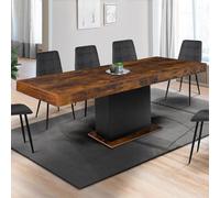 IDMarket - Table à manger extensible Eden 6-10 personnes bois effet vieilli noir 160-200 cm