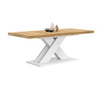 IDMARKET Table à manger extensible rectangle ALICIA 6-10 personnes bois et blanc 160-200 cm