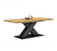 IDMarket Table à manger extensible Alicia Rectangle Bois/Noir 6-10 personnes 160-200 cm