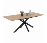 IDMarket - Table à Manger Extensible Rectangle Alix 6-10 Personnes Bois et Noir 160-200 cm