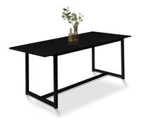 IDMarket - Table à manger extensible DELSON - Rectangle design industriel 6-10 pers 160-200 cm Noir