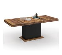 IDMarket - Table à Manger Extensible Rectangle Eden 160-200 cm | Avec plateau HAWKINS bois foncé et noir, capacité 6-10 personnes