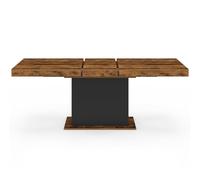 IDMarket - Table à Manger Extensible Rectangle Eden 160-200 cm | Coloris bois effet vieilli et noir, capacité 6-10 personnes