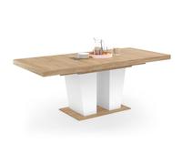 IDMarket - Table à Manger Extensible Rectangle ELIAD 6-10 Personnes Bois et Blanc 160-200 cm