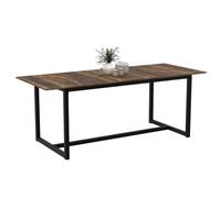 IDMarket - Table à Manger Extensible Rectangle Hawkins 160-200cm Bois foncé | Capacité 6-10 personnes