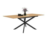 IDMarket - Table à manger extensible rectangle INES 160-200 cm bois et noir | Capacité 6-10 personnes