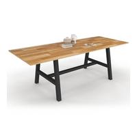 IDMarket - Table à Manger Extensible Rectangle Madeleine 6-12 Personnes Bois et métal Noir 160-240 cm