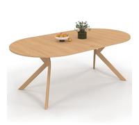 IDMarket - Table à Manger Extensible Ronde Alix 4-10 Personnes Pied araignée Bois Effet hêtre 110-200 cm