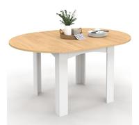 Table à manger ronde extensible - IDMARKET - DONA - Bois et blanc - 4-8 personnes - 110-150 cm
