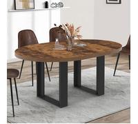 IDMARKET Table à manger extensible ronde PHOENIX 4-6 personnes bois foncé effet vieilli et noir 110-150 cm