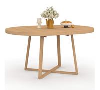 IDMarket - Table à Manger Extensible Ronde Selma 110-150cm Bois Effet hêtre | Capacité 4-8 personnes