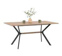 IDMarket - Table à Manger Rectangle LOUISON 8 Personnes Bois et Noir Design Industriel 160 cm