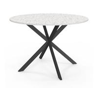Table à manger ronde fixe - IDMARKET - ALIX - Terrazzo - 6 personnes - 110 cm